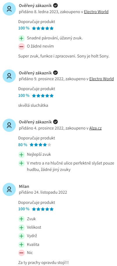 Recenze a zkušenosti s bezdrátovými sluchátky do uší Sony WF-1000XM4